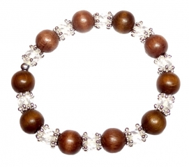 wood & crystal bracelet